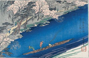 Utagawa Hiroshige, 'Full Blossom at Arashiyama', c. 1834, woodblock print.