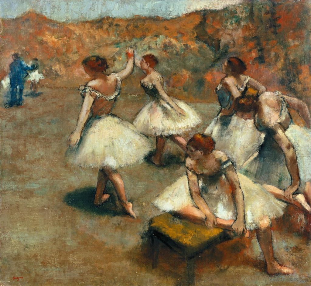 Edgar Degas, ‘Dancers on the stage’, c. 1899, oil on canvas 76.0 x 82.0 cm, Musée des Beaux-Arts de Lyon.