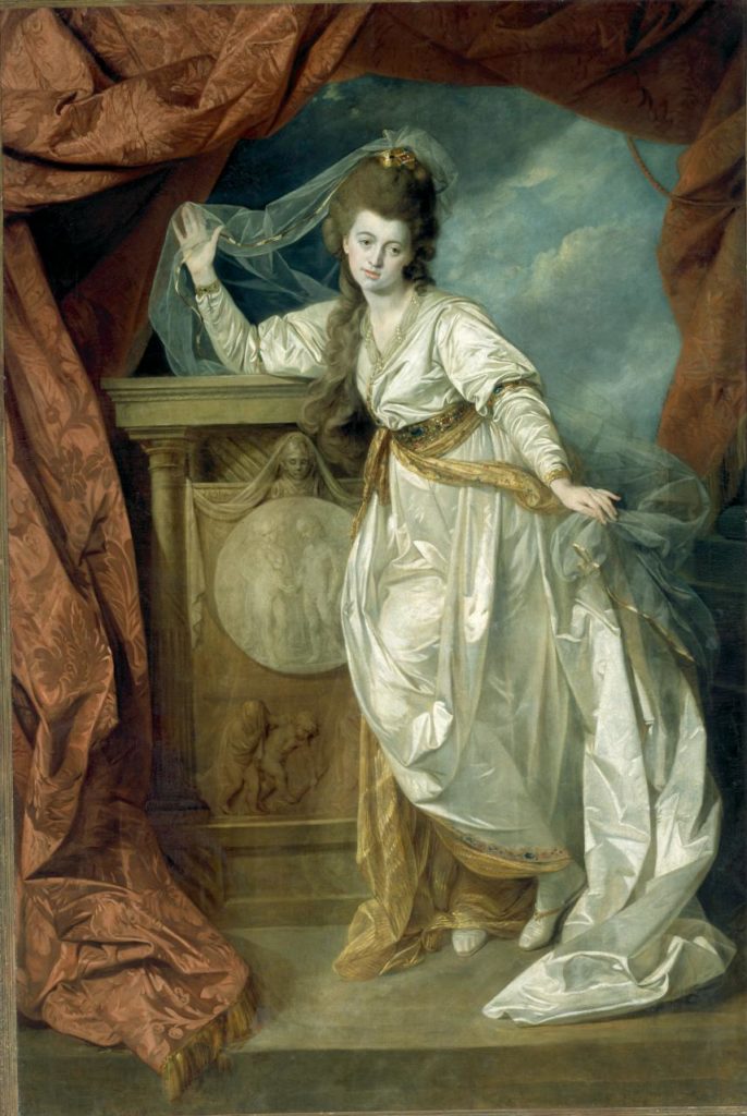 Johan Zoffany, ‘Elizabeth Farren as Hermione in The Winter's Tale’, c. 1780, oil on canvas, 243.3 × 166.0 cm irreg. (image) 244.2 × 166.7 cm irreg. (canvas), NGV, Melbourne