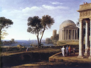 Claude Lorrain, ‘Landscape with Aeneas at Delos’, 1672, oil on canvas, 100 x 134 cm, National Gallery, London.