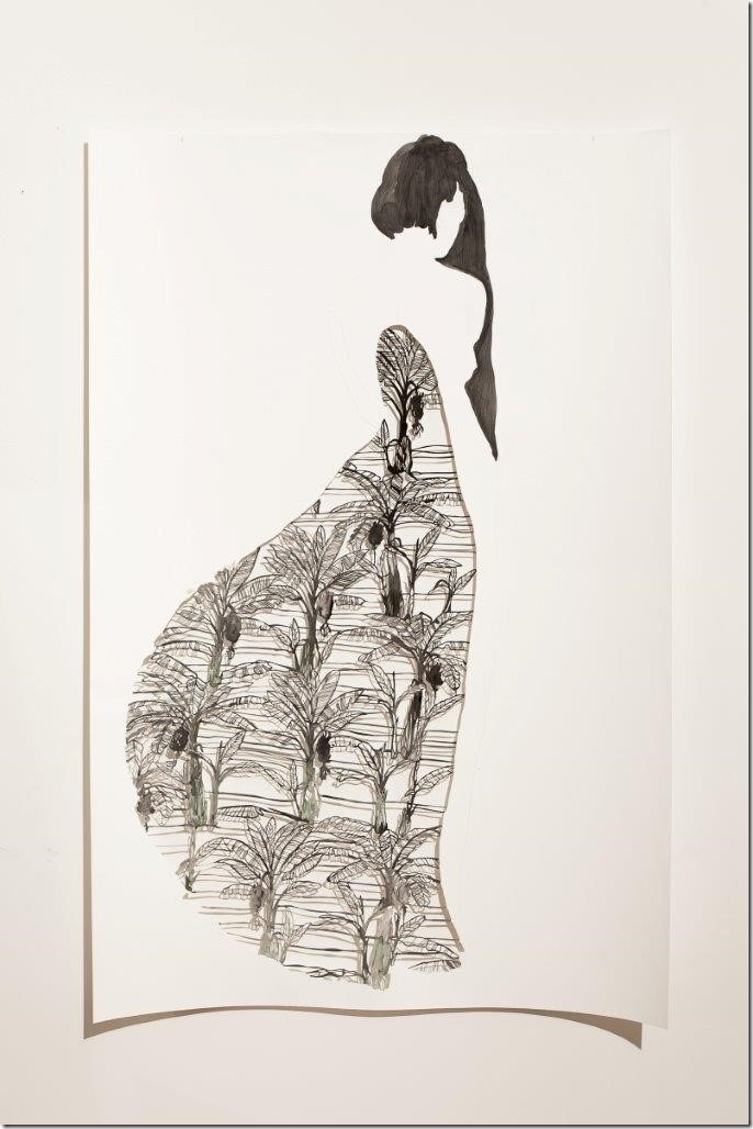 Sangeeta Sandrasegar, ‘I listen for you 9’, 2014, cut paper and watercolour, approx. 150 x 100 cm each, Photo: Ari Hatzis, courtesy of the artist and Murray White Room, Melbourne.