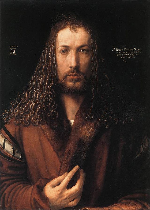 Albrecht Durer, Self-portrait, 1500, oil on panel, Alte Pinakothek, Munich