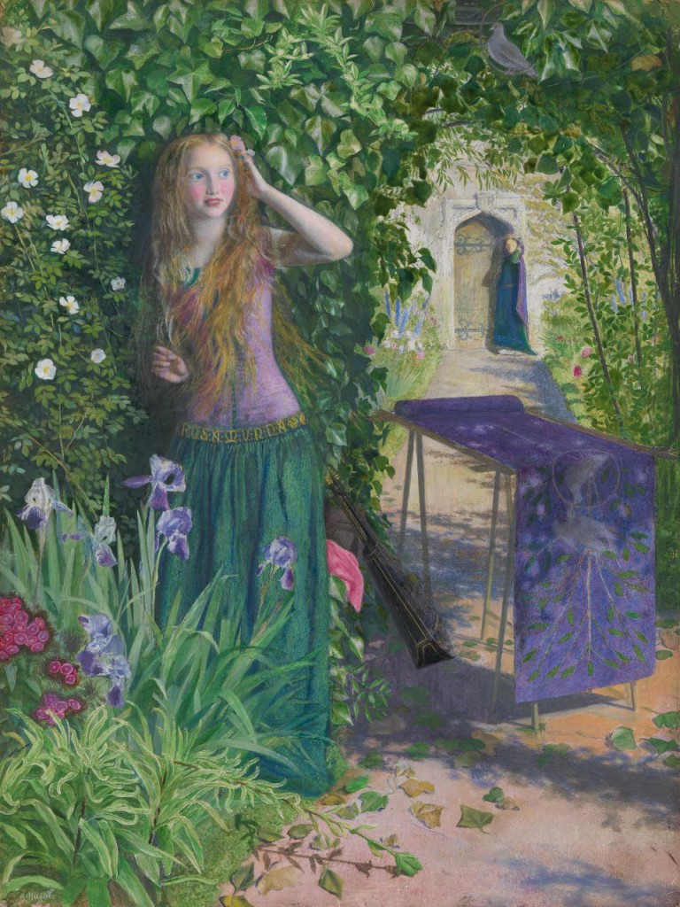 Arthur Hughes, ‘Fair Rosamund’, 1854, oil on wood panel, 40.3 x 30.5 cm, National Gallery of Victoria, Melbourne.