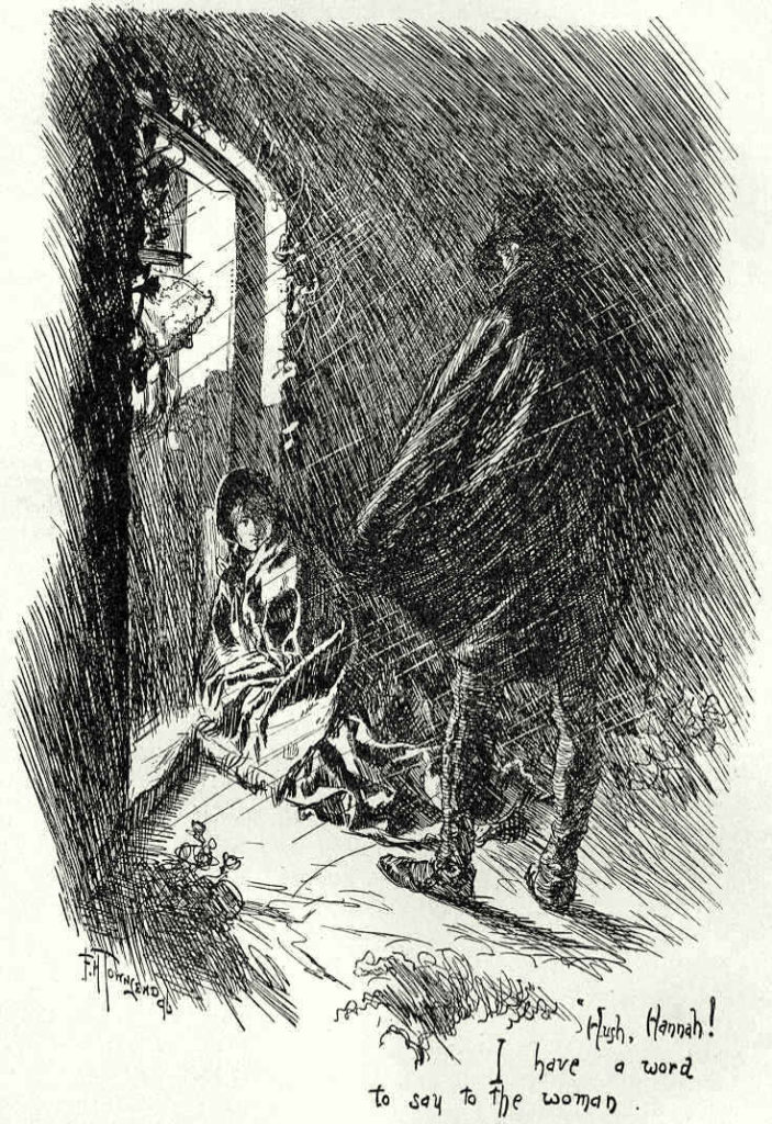 St. John Rivers admits Jane to Moor House. Illustrator: F.H. Townsend, 1897, ‘Jane Eyre: An autobiography’