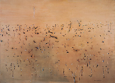 Fred Williams, ‘Yellow landscape’, 1968-69, oil on canvas, 141.7 x 193 cm, Geelong Gallery